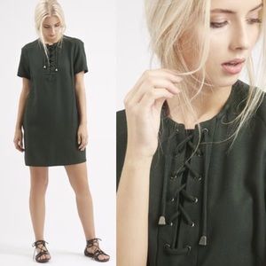 Topshop Lace-Up Tunic Dress